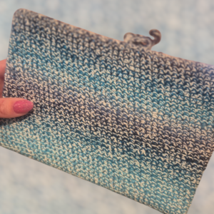 Booksleeve – Blå/Turkos/Vit glittrig